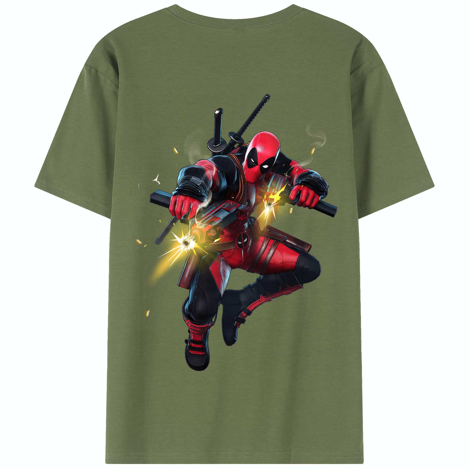 （画像用） Deadpool デッドプール 綿100％半袖Tシャツ（背面プリント）